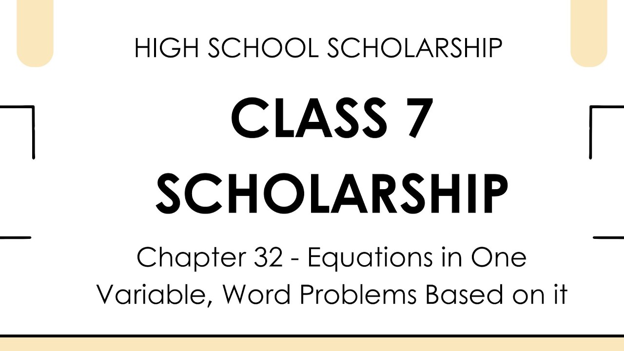 High School Scholarship | Class 7 | Mathematics | Chapter 32 | Exercise ...