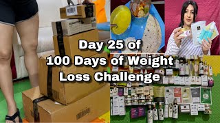 Day 25 of 100 Days of Weight Loss Challenge ft. Huge Affordable Skin Care Haul Good Vibes Purplle
