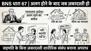 NEW STORY BNS DHARA SECTION 67 / अलगाव के दौरान पति द्वारा अपनी पत्नी के साथ या अधिकार प्राप्त...