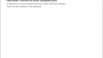 Number Patterns and Sequences #1 (analyzing a sequence and finding the next few terms)