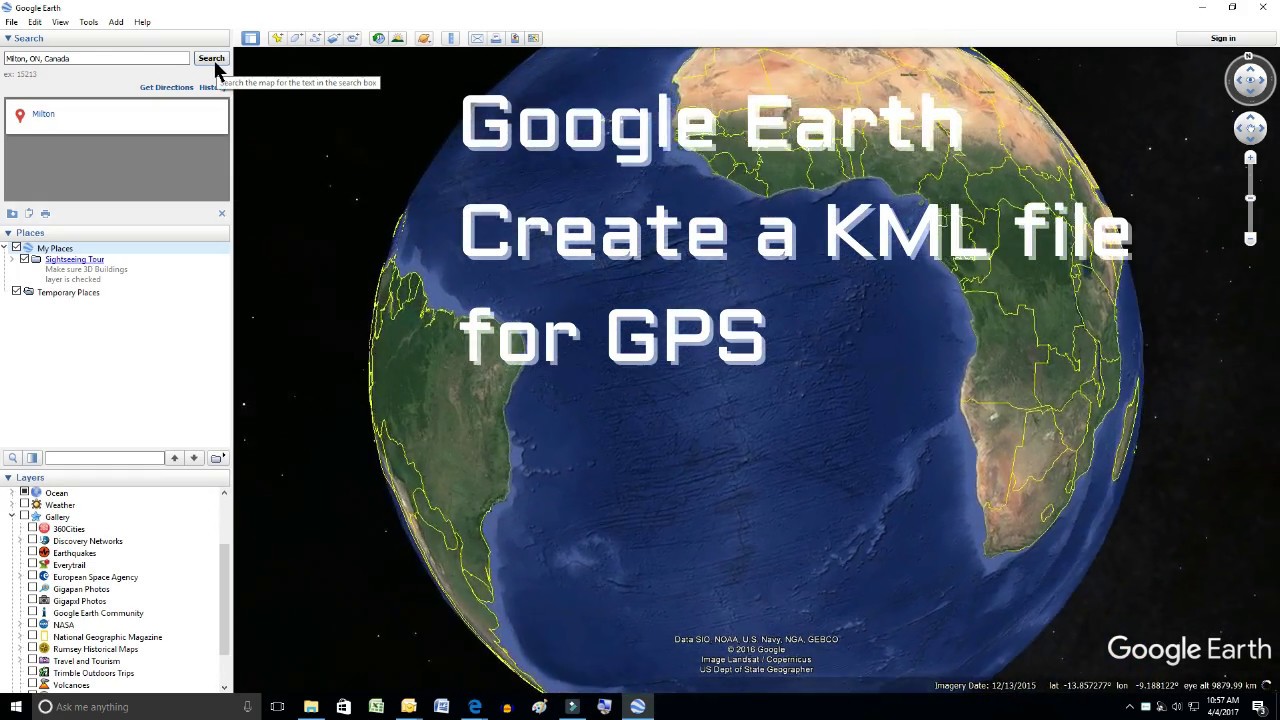 Google Earth How to Create a file for GPS -