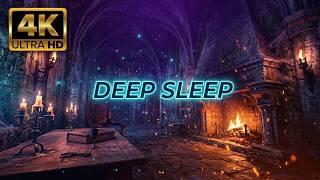 432 Hz Pure Frequency for Stress Relief & Better Sleep  -Cozy Castle Fireplace