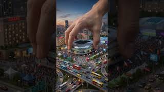 Giant Hand Builds Stadium For World Cup 2026 #worldcup #fifaworldcup #diorama #gianthand