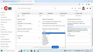 Steps to upload Project as a supervisor on CUIMS