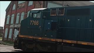 Cam was Cooked CSX 7766 C40-8 C40-9 9001 Trailing Leading CSX Manifest Train Beautiful RL K5LA 