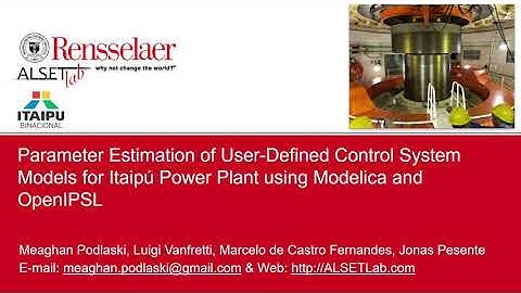 Parameter Estimation of User-Defined Control System Models for the Itaipu Power Plant