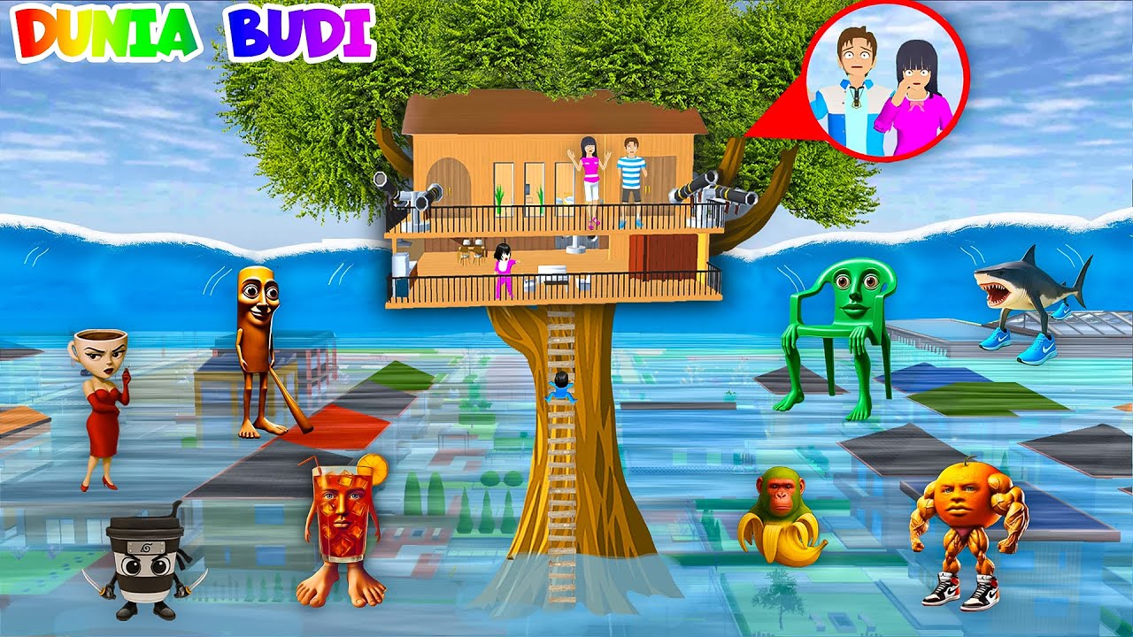 Anomali Buat Kota Sakura Tsunami Besar | Yuta Mio Buat Rumah Pohon Perlindungan Super Tinggi😱