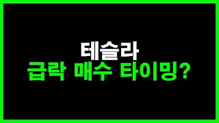 테슬라 급락 매수 타이밍?