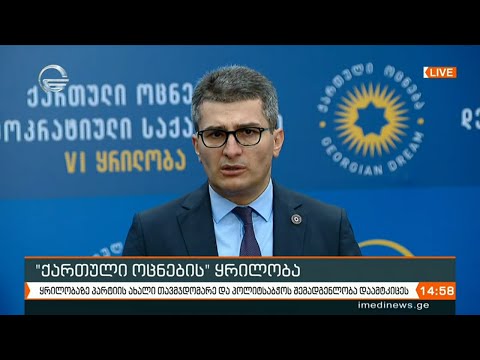 მამუკა მდინარაძის შეფასება „ქართული ოცნების“ ყრილობაზე