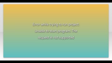 Error while trying to run project: Unable to start program. The request is not supported