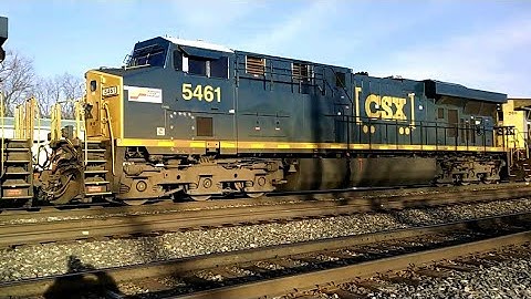 [HD] CSX Q363 With CSXT 5461 (Seaboard System Emblem) Trailing - Fairport, NY