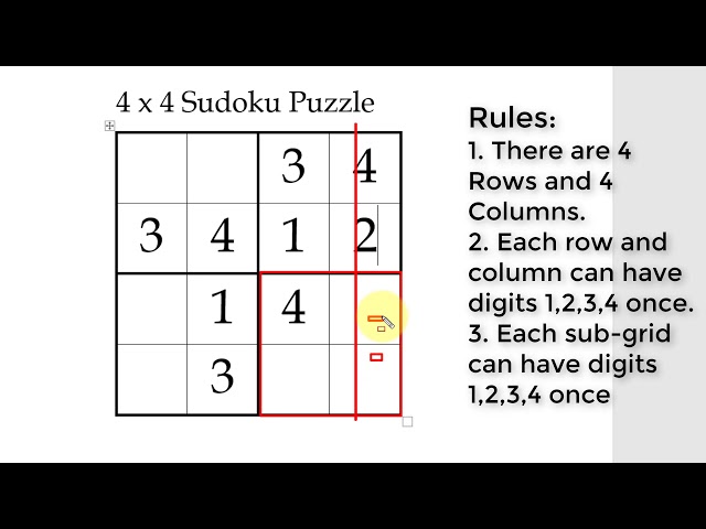 Teach Your Child How to Solve 4 x 4 Sudoku Puzzles 