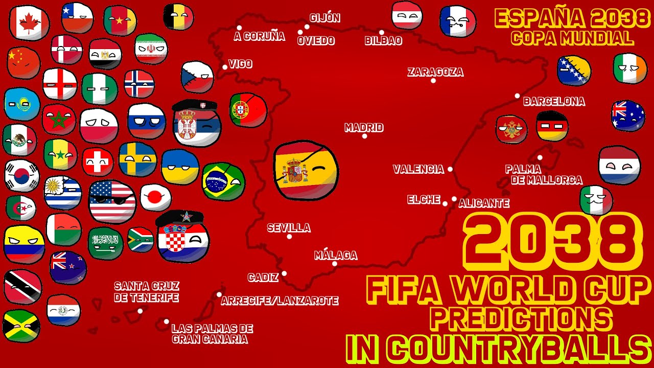 2038 FIFA World Cup Spain Countryballs Football Predictions