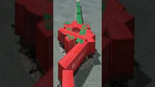 Extreme Crazy Train Running On Unique Diamond Railroad 💥🤯 BeamNG.Drive Train simulator 3D #shorts