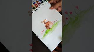 The "Figure 8" Rabbit | #diy #art #craft #watercolor #shorts