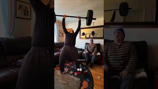 Grandson’s Fake Heavy Barbell Prank on Grandpa Goes Wrong 😂