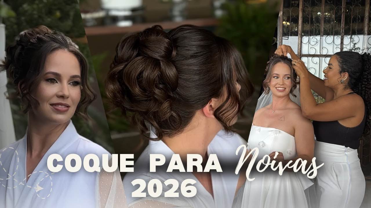 COQUE PARA NOIVAS 2026 - Tutorial de coque despojado para noivas Minimalistas e clássicas 