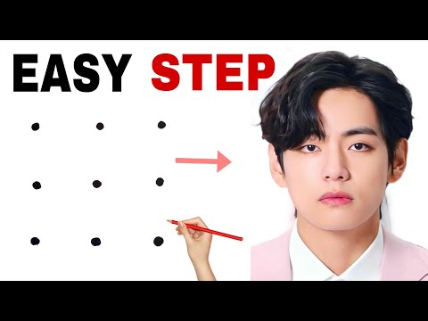 How to draw BTS V Kim Taehyung drawing // BTS Army Drawing