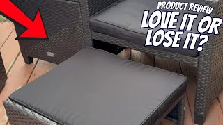 Patio Rattan Furniture Wicker Cushioned Chairs Set W 2 Ottomans