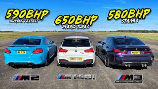 M POWER VS M LITE ..650BHP M140i vs 590BHP M2 vs 580BHP M3 COMP