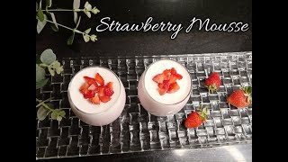 Strawberry Mousse | Strawberry & Cream desert | strawberry Pannacotta