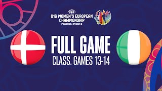 Denmark v Ireland | Full Basketball Game |  FIBA U16 Women's European Championship 2023