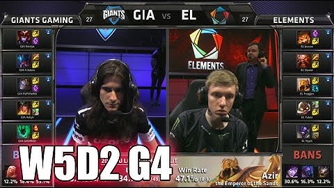 GIANTS vs Elements | S5 EU LCS Summer 2015 Week 5 Day 2 | GIA vs EL W5D2 G4
