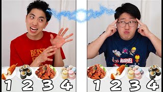 韓国料理食べる順番一致するまで終われません！【大食い2人】