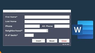 Create a Data Entry Form For MS Word