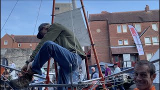 6ft 5in man climbs inside world's smallest yacht