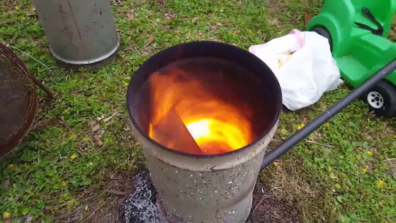 Battery powered fan turbo burn barrel ! YouTube