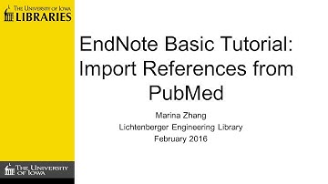 Import References from PubMed to EndNote Basic