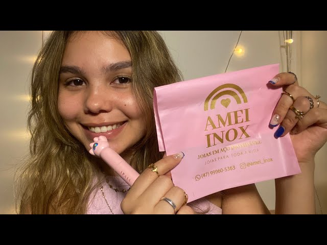 ASMR | RECEBIDOS da AMEI INOX - jóias de aço (sons de embalagem e sussurros)❤️✨