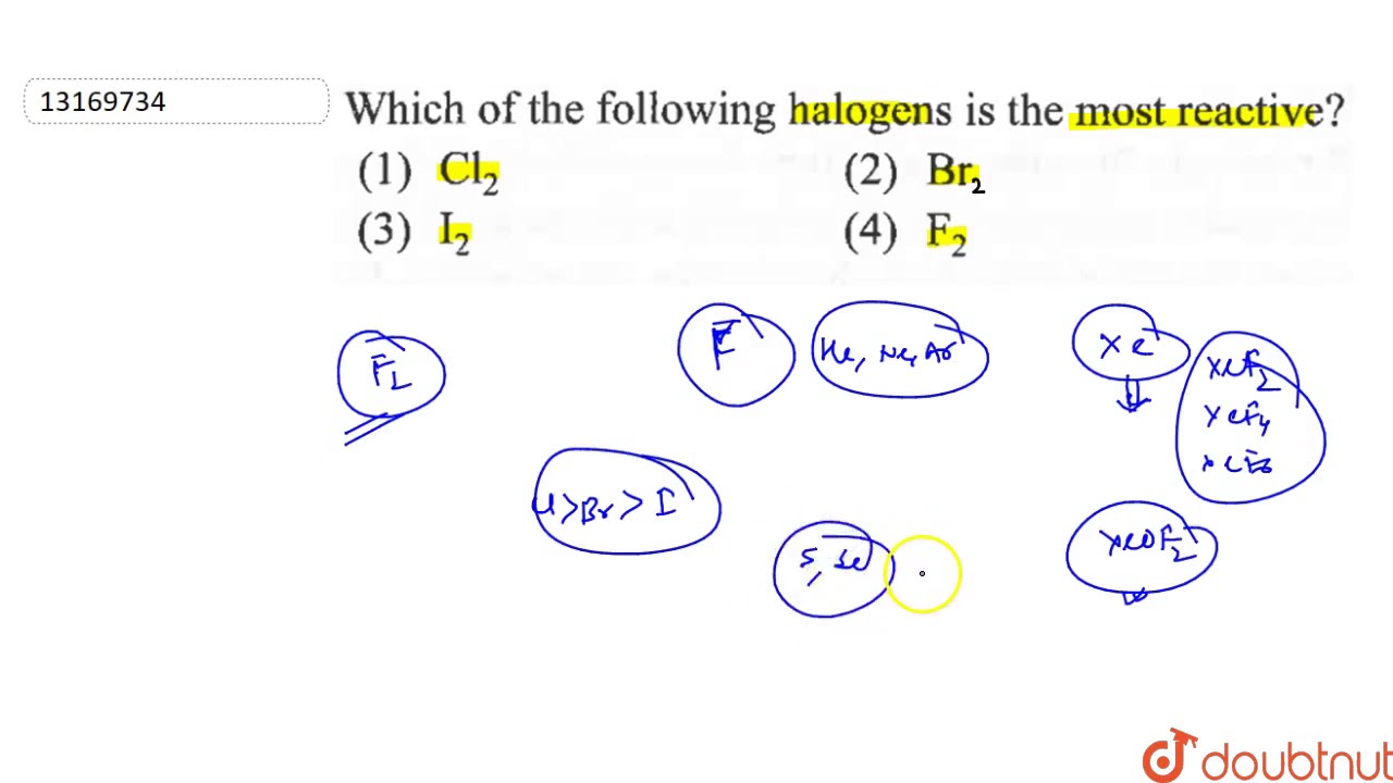 Which Is The Most Reactive Halogen?