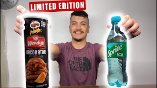 Sprite Ice Vs Wendys Baconator Pringles Taste Test Limited Edition Exotic Snacks