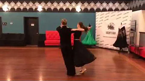 Slow Foxtrot American Smooth bronze demo routine . Dance instructors: Jānis and Alexandra