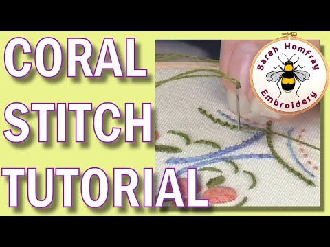 Coral stitch | Hand embroidery for beginners video tutorial