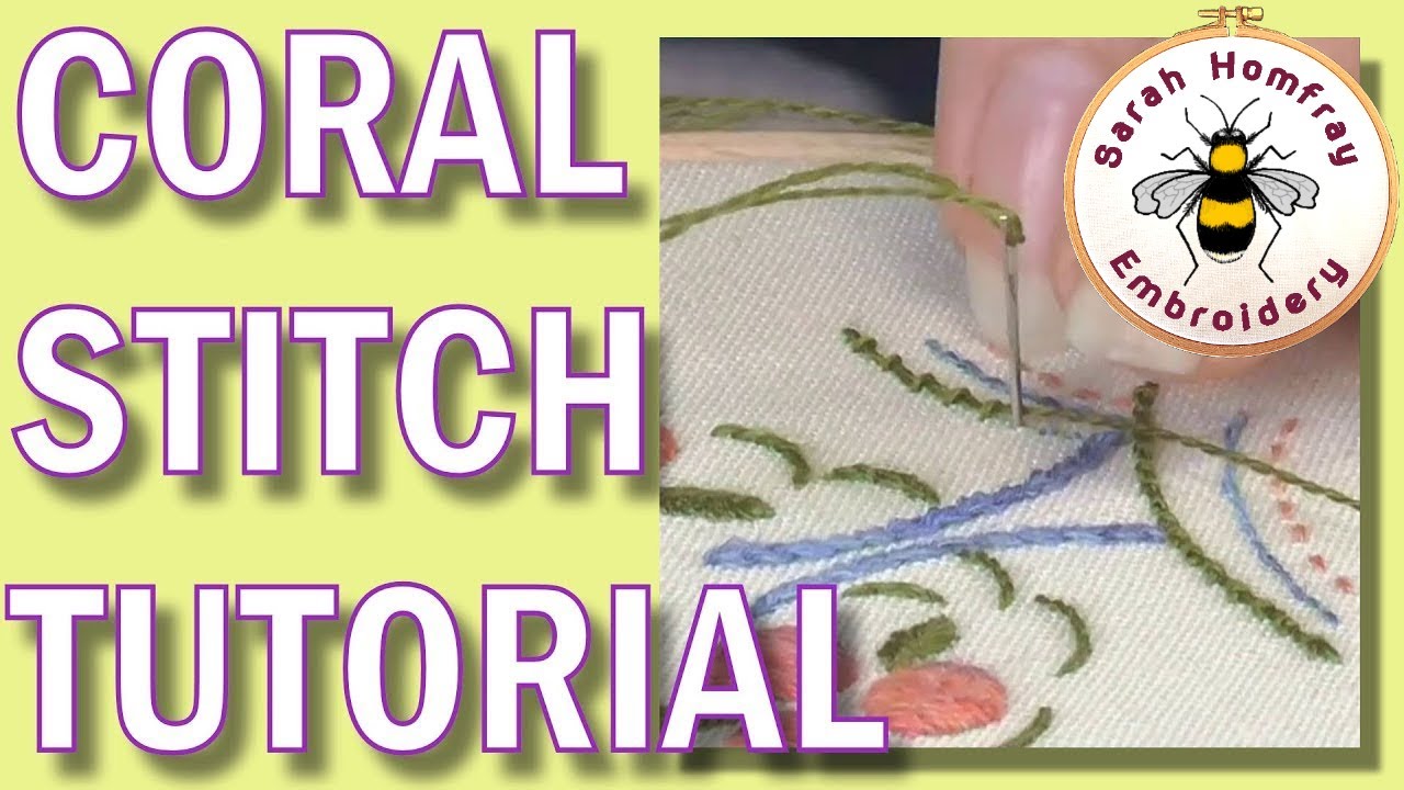 Coral stitch Hand embroidery for beginners flosstube video tutorial