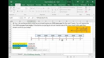 How to Calculate Present Value (PV) of Ordinary Annuity Using MS Excel