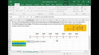 How to Calculate Present Value (PV) of Ordinary Annuity Using MS Excel