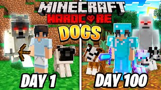 I Survived 100 Days Among DOGS in Hardcore Minecraft!