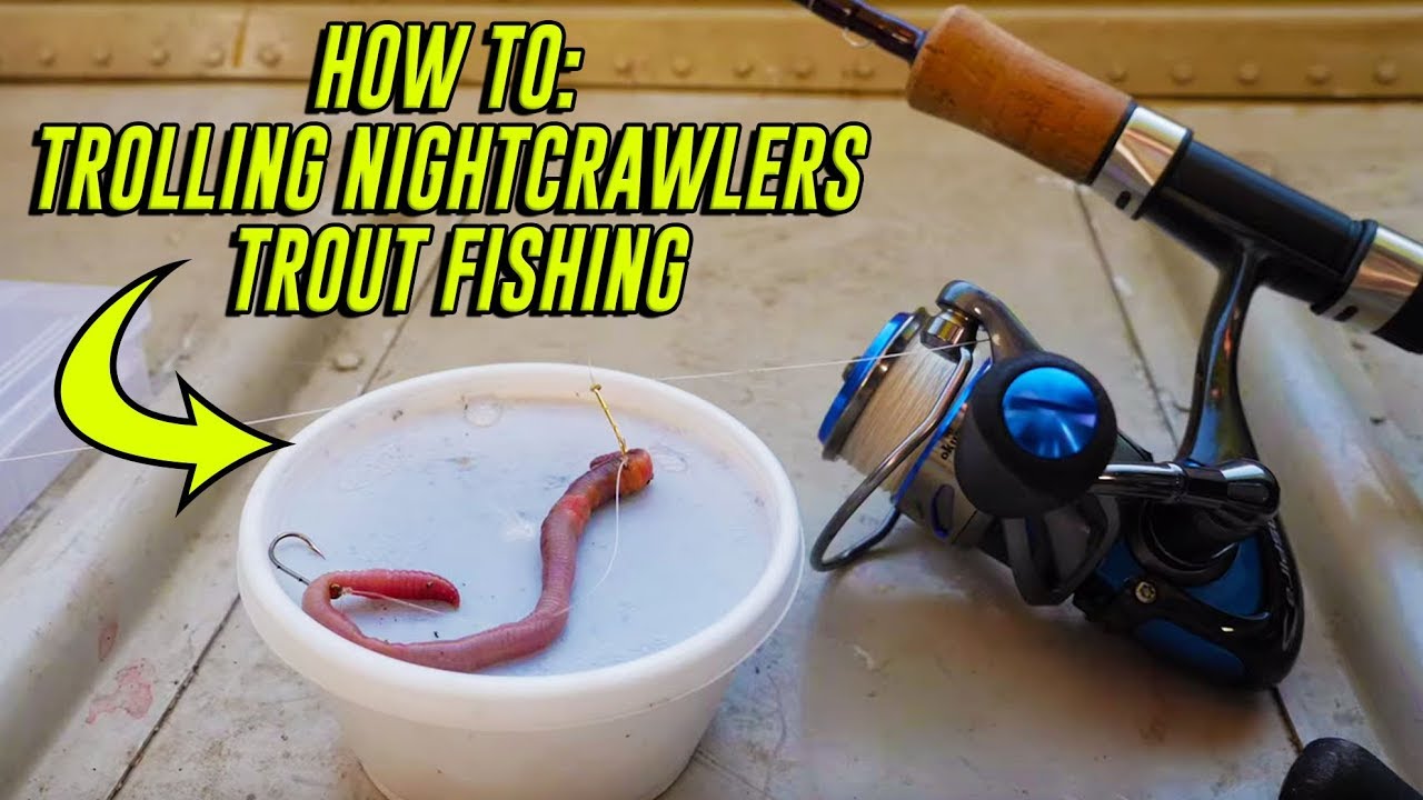 Trolling Nightcrawlers For CATCHING TROUT In Lakes & Ponds. (EASY &  EFFECTIVE) 