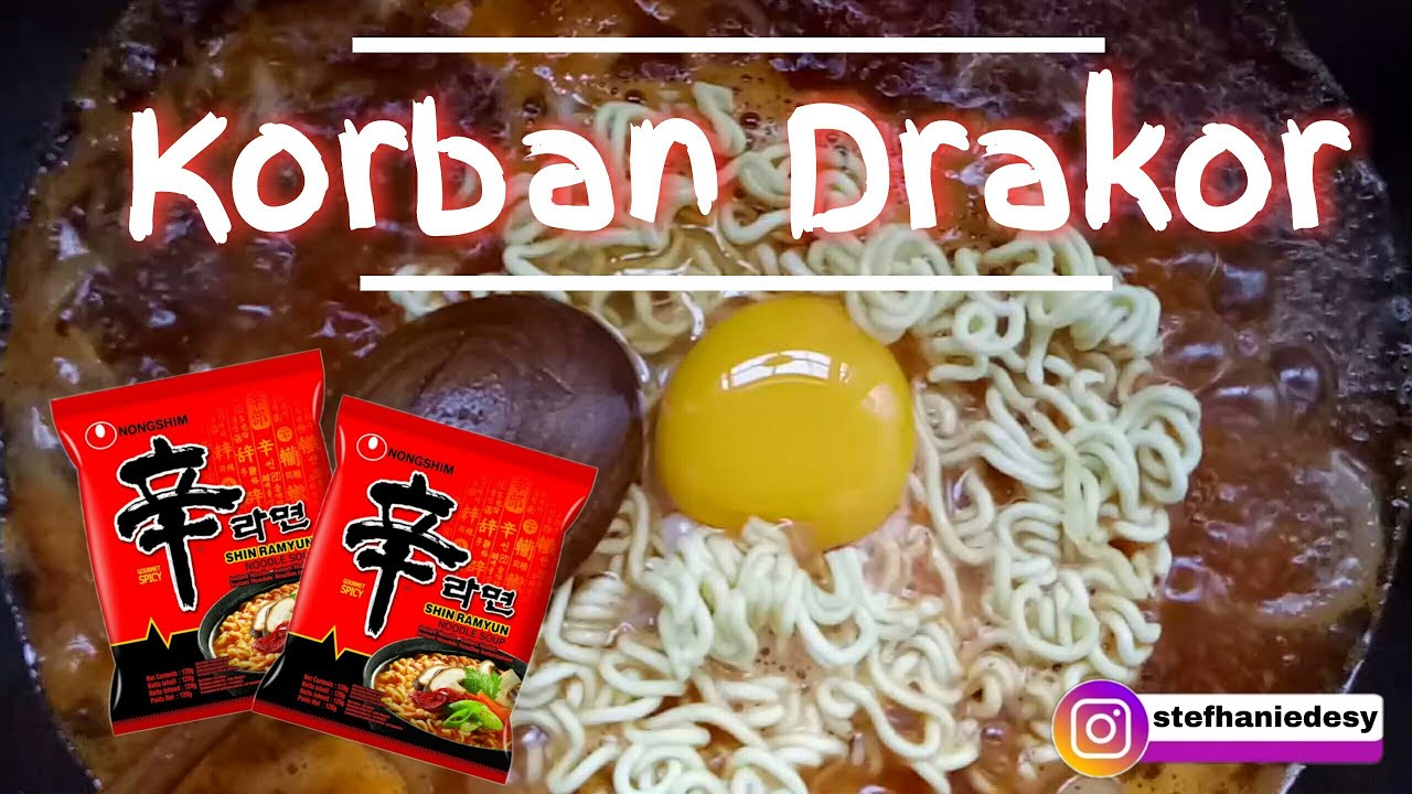 Drakor Ramyun Korban Drakor || Mukbang Tteobokki Pakai Mie Instan Korea Shin Ramyun ...