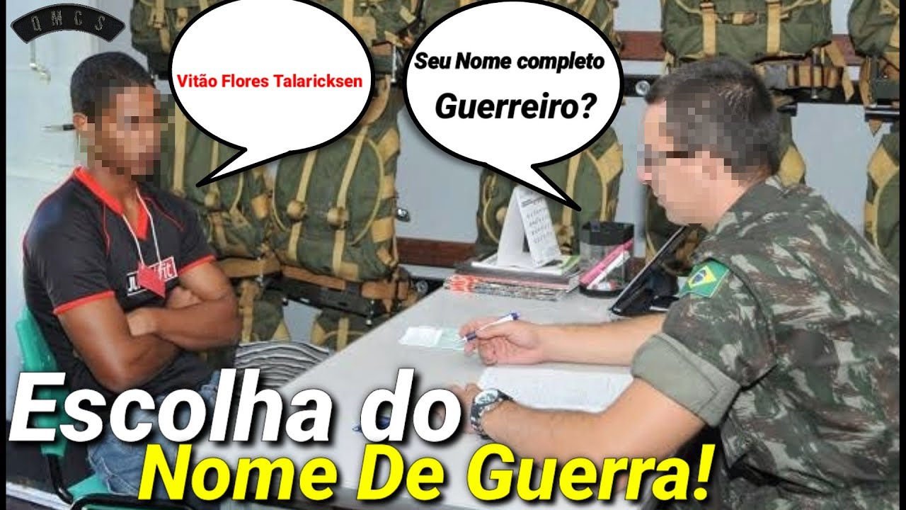 Escolha do Nome de Guerra do Recruta! YouTube Escolha do Nome de Guerra do Recruta! YouTube