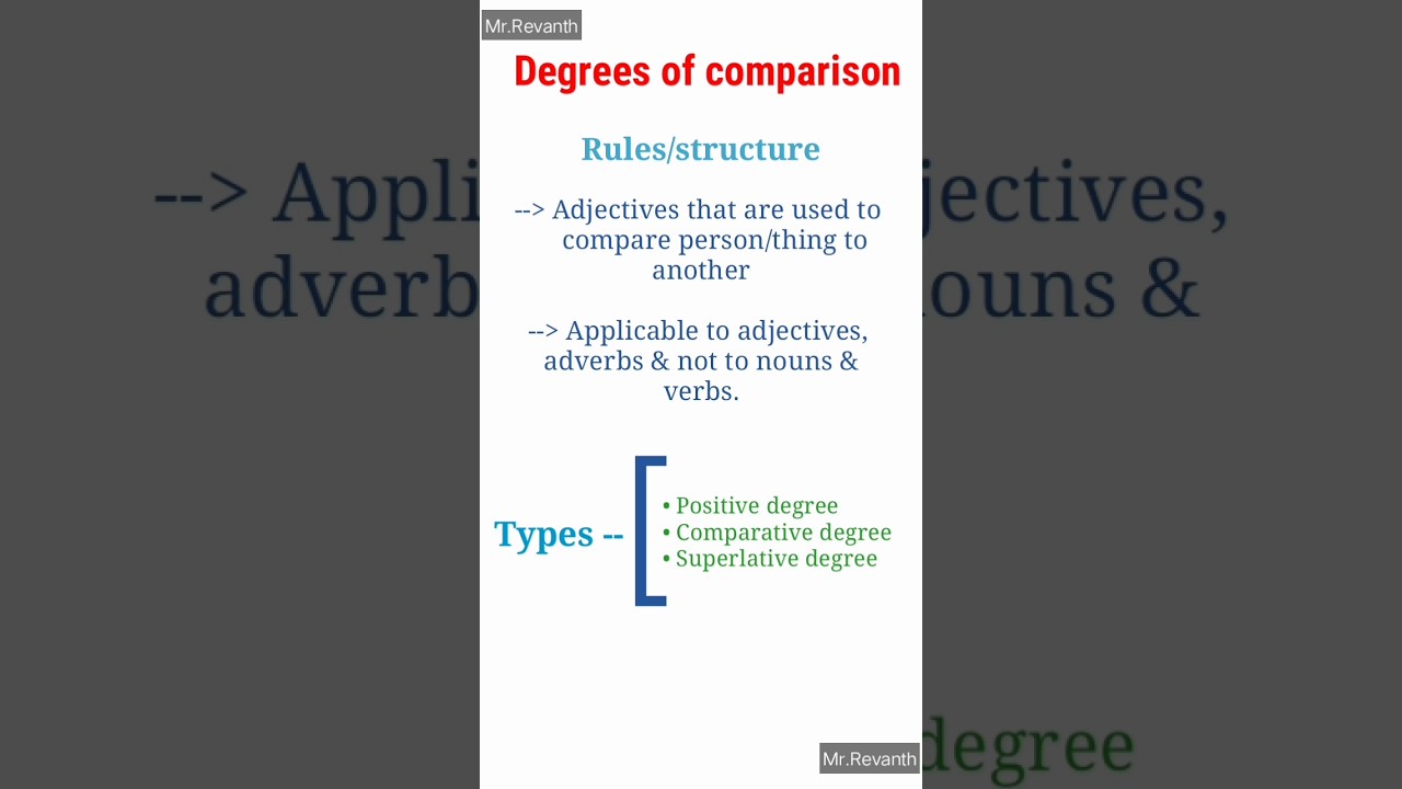 Degrees Of Comparison In Telugu Dsc Tet SSC CGL SSC CHL Degrees Of Comparison In Telugu Dsc Tet SSC CGL SSC CHL