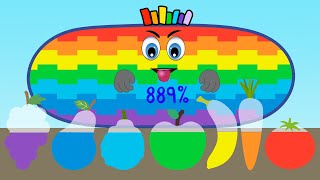 Battery Overcharging With Drinking Rainbow Colored Juice Battery Animation