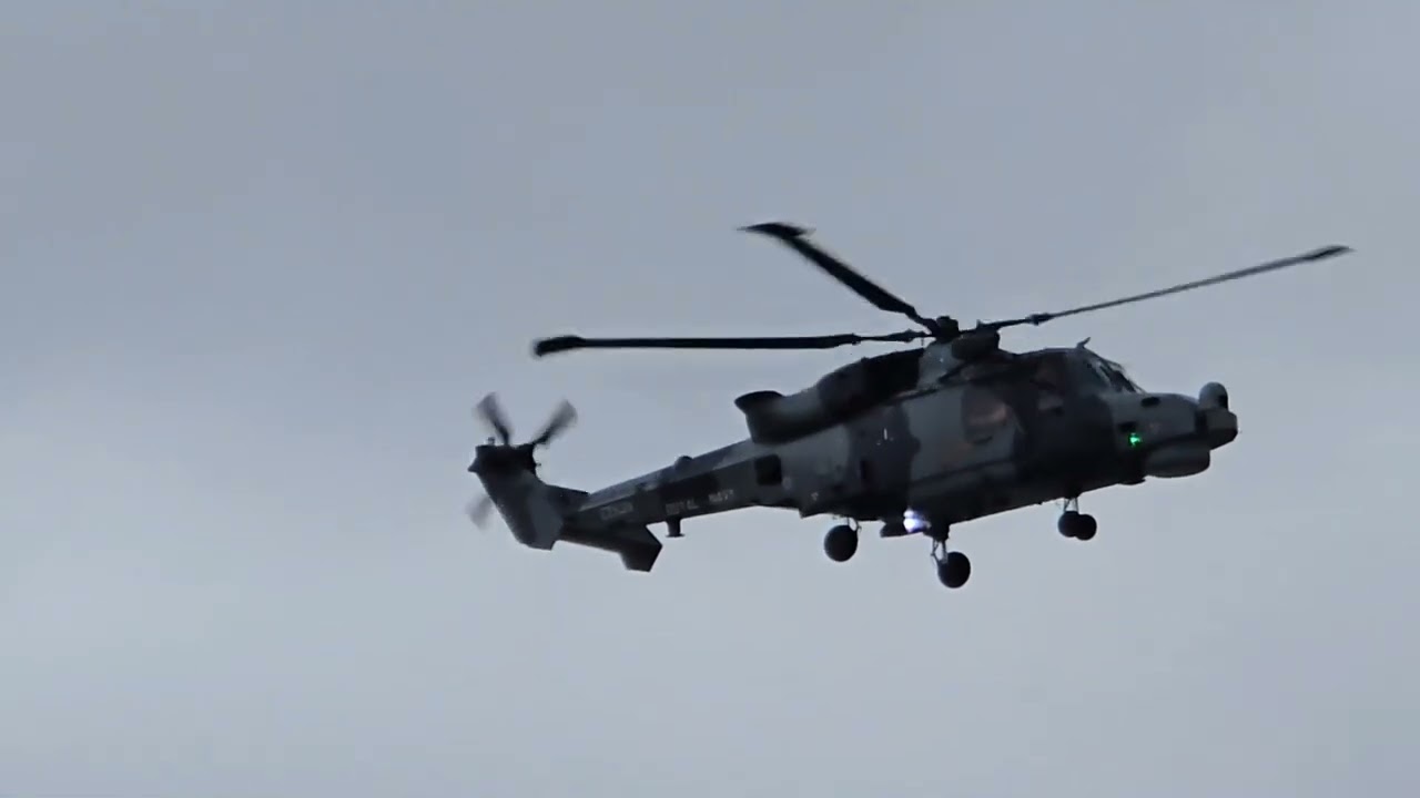 Royal Navy Wildcat (ZZ529)  HMA2 returning from deployment with HMS Duncan to Portsmouth 8/12/2024