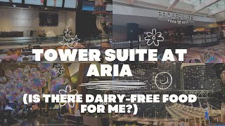 I Stay in at Aria in a Tower Suite! Room Tour, Review, and Looking for Dairy Free!