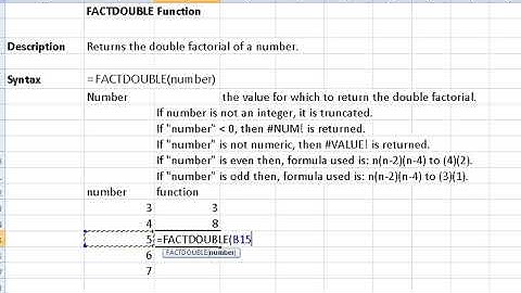 factdouble function in excel