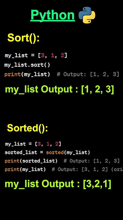 sort() Vs sorted() Python - YouTube